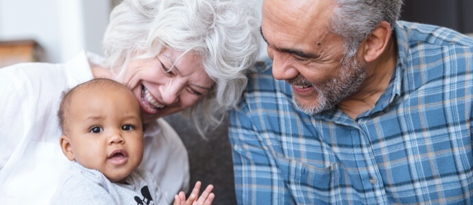 Grandparents with grandchild