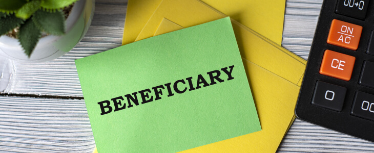 Beneficiary written on a note
