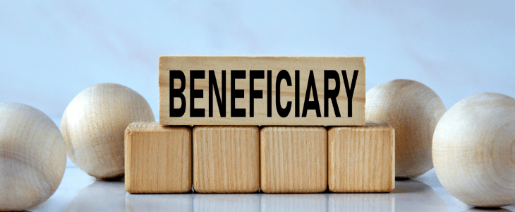 Beneficiary written on blocks